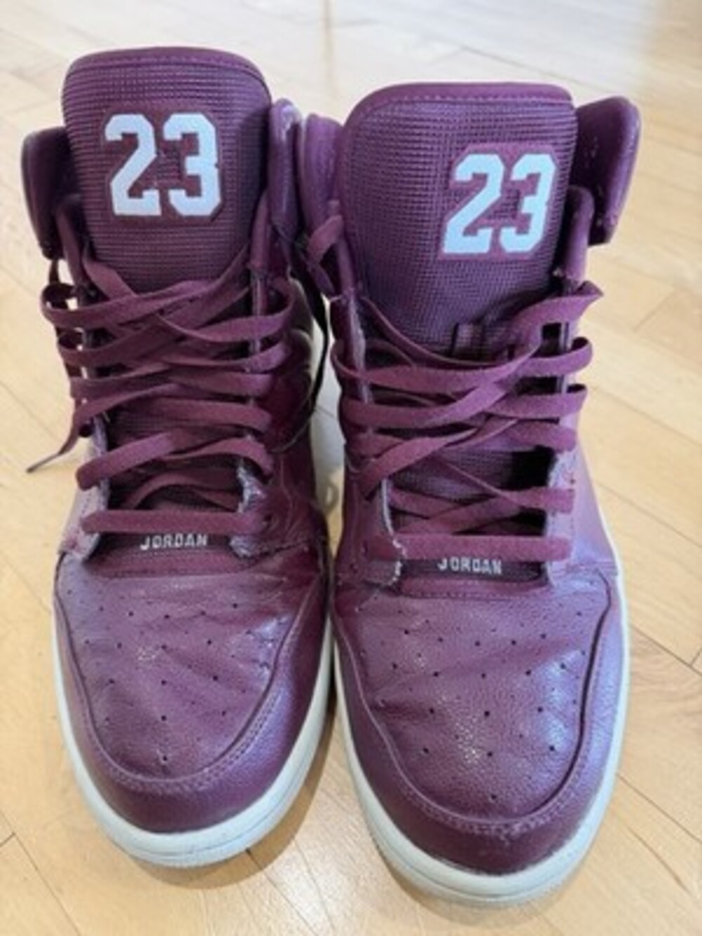Air Jordan 1 Flight 4 Deep Burgundy Maroon Basketball Shoes Men’s Size 14
